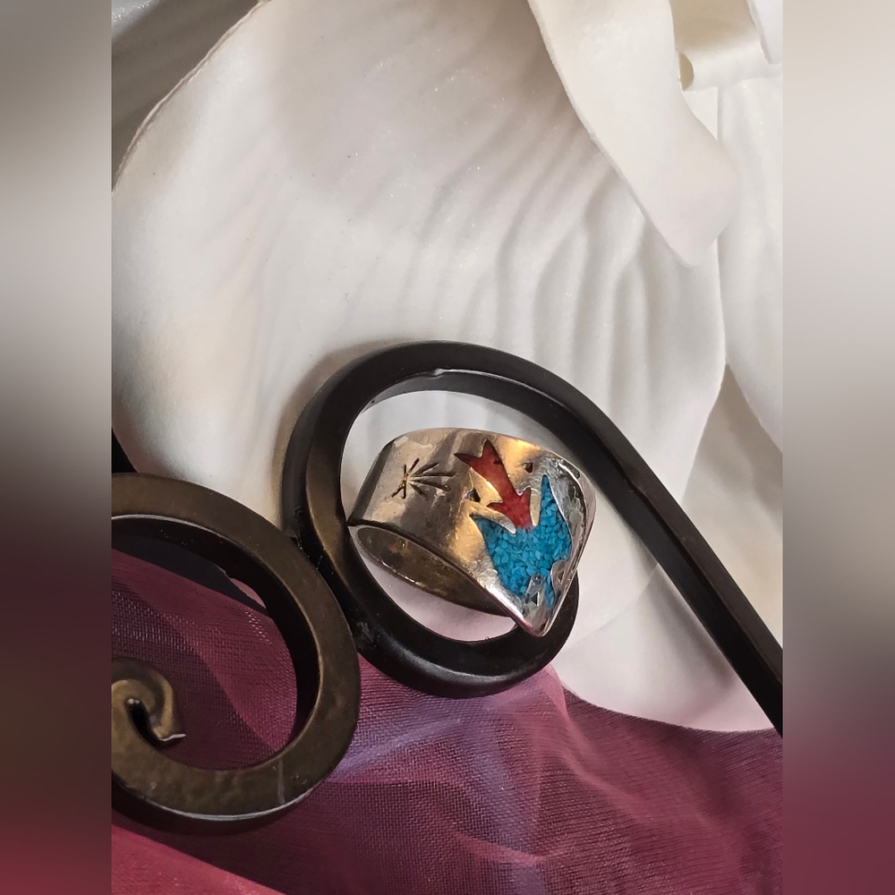 Adjustable 925 Silver Native American Indian Them… - image 4